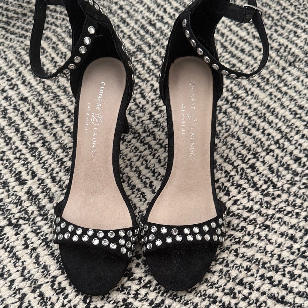 Chinese Laundry Black Studded Heels